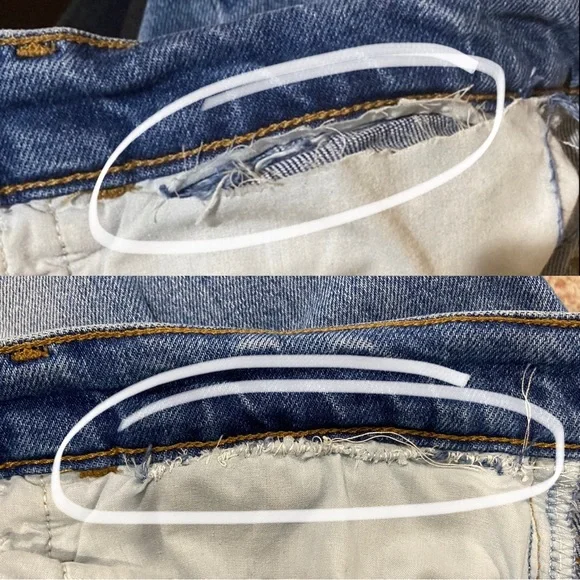 Frame Denim Le High Straight Raw Edge Side Slit in Imogen Dip Size 31 LHSTRAS204 - Picture 8 of 11